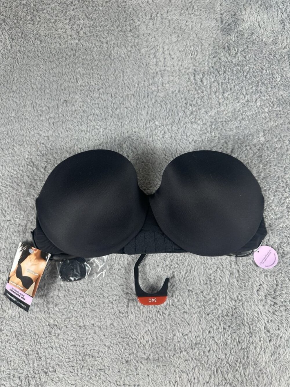 Maidenform Dreamwire Strapless Lift Bra Black 34C Underwire Padded